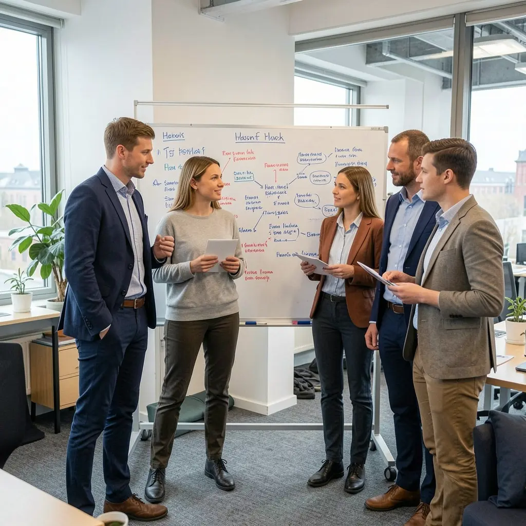 Our dedicated team working together in our Helsinki office